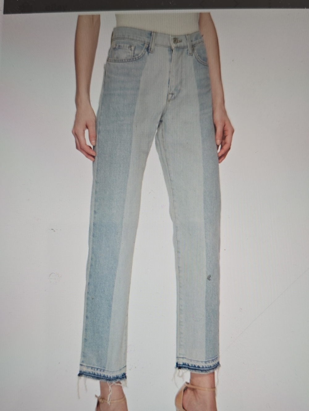 baldwin Two-Tone Light Blue Straight Leg Jeans